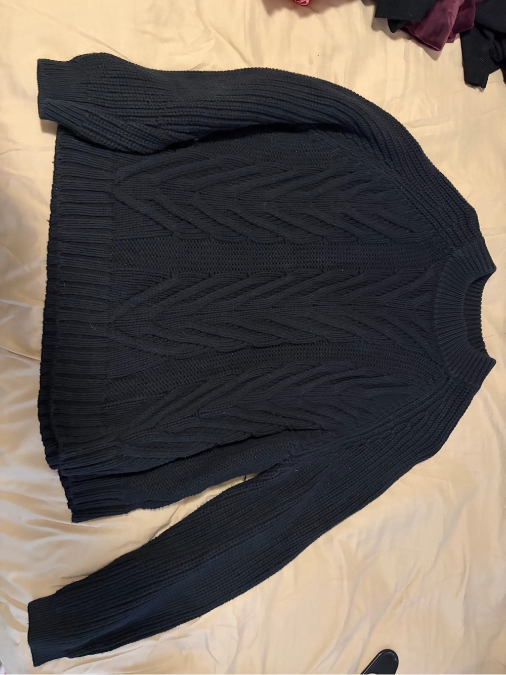 J. Crew Navy Cable Crewneck Sweater